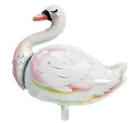 Grand ballon gonflable en forme de cygne blanc, environ 81 x 85 cm - Parfait pour les anniversaires d'enfants, les fêtes, les douches prénatales, les décorations, les célébrations, les événements et