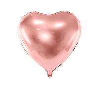 Grand Ballon Mylar en Forme de Cœur, Rose Gold, 45 cm, pour Décoration Mariage, Anniversaire, Saint Valentin, Baptême, Fête Prénatale, Gonflable à l'Air ou Hélium