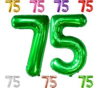 Grand ballon vert foncé en forme de chiffre 75 - 101,6 cm | Mylar vert 75 - Décorations de 75e anniversaire pour homme | Grand ballon en forme de chiffre 75 pour anniversaires | Grand ballon en forme de chiffre 75 - Décorations de fête vertes