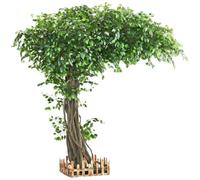Grand bananier artificiel réaliste pour décoration intérieure et extérieure - Design élégant en bois - Parfait écran d'intimité et décoration de la maison