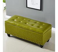 Grand banc de rangement élégant en simili cuir - Ottoman rembourré pour chambre à coucher, salon et entrée - Solution de rangement cachée