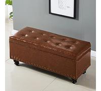 Grand banc de rangement élégant en similicuir - Ottoman rembourré pour chambre à coucher, salon et entrée, grand espace de rangement et assise confortable, solution parfaite pour l'extrémité du lit