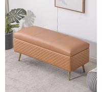 Grand banc de rangement pour entrée, salon ou chambre à coucher Ottoman de rangement rembourré 160 x 40 x 45 cm Organiseur élégant pour couloir et solutions de rangement supplémentaires