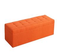 Grand banc de rangement rectangulaire en lin avec siège rembourré et couvercle rabattable repose-pieds et table basse pour chambre à coucher, couleur 1, 70 x 40 x 40 cm