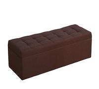 Grand banc ottoman de rangement avec siège rembourré, coffre de rangement rectangulaire en lin, repose-pieds pour chambre à coucher, table basse avec couvercle basculant, design coloré et élégant