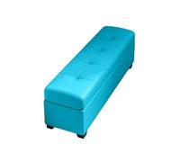 Grand banc ottoman de rangement - Solution de rangement en cuir pour chambre à coucher et salon - Capacité de 150 kg - Bleu élégant - 70 x 30 x 40 cm