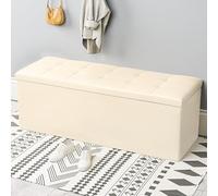 Grand banc ottoman pliable en cuir avec couvercle de rangement, repose-pieds polyvalent et coffre à jouets, siège de chevet rembourré, repose-pieds d'entrée et changement de chaussures nizer