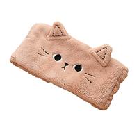 Grand bandeau doux en peluche avec tête de chat brodée, bandeau de maquillage élastique pour filles