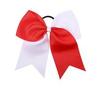 Grand bandeau nœud nœud couleur élastique queue assortie ornements sans accrochage style preppy queue de cheval poignée élastique blanc rouge