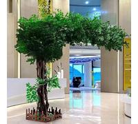 Grand Banyan Vert Simulation, Grand Plancher Végétal Vert, Arbre à Souhaits Arbre du Bonheur, Décoration Banyan Simulation Aménagement Paysager Station,Extended-2x2.5m/6.6x8.2ft
