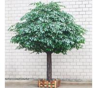 Grand Banyan Vert Simulation, Grand Plancher Végétal Vert, Arbre à Souhaits Arbre du Bonheur, Décoration Banyan Simulation Aménagement Paysager Station,Round-1x0.6m/3.2x1.9ft