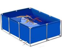 Grand Bassin à Poissons d'extérieur en Toile avec Robinet de vidange 100 x 100 x 90 cm Bleu