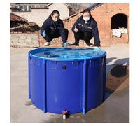 Grand bassin d'aquaculture pliable - Réservoir d'eau en toile PVC de 0,9 mm d'épaisseur avec cadre en acier pour une utilisation en extérieur, parfait pour la pisciculture et l'aquaponie