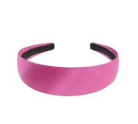 Grand bibi plat très solide de 4 cm uni simple en satin pour loisirs créatifs, chapellerie, grand bibi long et épais, accessoires pour cheveux, serre-tête, serre-tête pour femme (magenta)