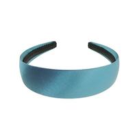 Grand bibi plat très solide de 4 cm uni simple en satin pour loisirs créatifs, chapellerie, grand bibi long et épais, accessoires pour cheveux, serre-tête, serre-tête pour femme (bleu sarcelle)