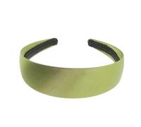 Grand bibi plat très solide de 4 cm uni simple en satin pour loisirs créatifs, chapellerie, grand bibi long et épais, accessoires pour cheveux, serre-tête, serre-tête pour femme (vert olive)