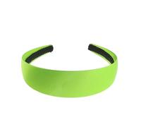Grand bibi plat très solide de 4 cm uni simple en satin pour loisirs créatifs, chapellerie, grand bibi long et épais, accessoires pour cheveux, serre-tête, serre-tête pour femme (vert vif)