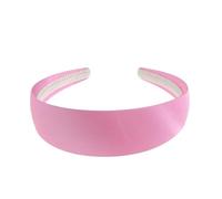 Grand bibi plat très solide de 4 cm uni simple en satin pour loisirs créatifs, chapellerie, grand bibi long et épais, accessoires pour cheveux, serre-tête, serre-tête pour femme (rose bonbon)