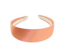 Grand bibi plat très solide de 4 cm uni simple vierge en satin DIY chapellerie grand bibi long épais accessoires cheveux bandeau artisanat Alice Band femme (orange)