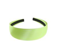 Grand bibi plat très solide de 4 cm uni simple vierge en satin DIY chapellerie grand bibi long et épais accessoires pour cheveux bandeau artisanat Alice Band femme citron pâle