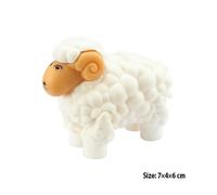 Grand Bloc De Construction De Zoo Pour Enfants,Crocodile,Lion,Tigre,Éléphant,Kangourou,Chiot,Animal Sauvage,Gomme Douce,Jouet Éclairant,Cadeau - Type Sheep