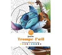 Grand Bloc Disney Trompe-l'oeil: Colorie les chiffres et découvre l'image