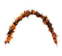 Grand Boa noir et orange en plumes pour votre fête de 180cm (x1) REF/10045 noir et orange G