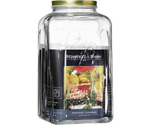 Grand bocal carré en verre avec bouchon à vis 5 litres