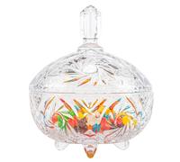 Grand bol à bonbons en verre de 800 ml avec couvercle, bocaux à bonbons pour buffet de bonbons, sucrier en cristal, récipient de rangement pour chocolat, biscuits, haricots, noix, boîte à bijoux,