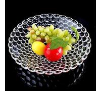 Grand bol à fruits en cristal au plomb pour fruits, salade et centre de table, plateau décoratif élégant en verre