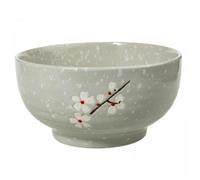 lachineuse - Grand Bol à Ramen Japonais - Teinte Grise ⌀ 16,5 cm - Contenance 1000 Ml - Fleurs de Cerisier - Bol à Riz, Petit Déjeuner & Soupe - Déco d'Asie et du Japon - Cadeau Vaisselle Japonaise