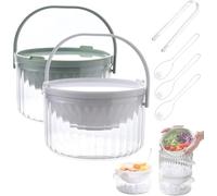 Grand bol à salade avec refroidisseur de glace, bol de service réfrigéré, service de glace réfrigérée avec couvercle, plateau à apéritif pour plateaux de fêtes