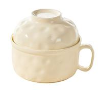 Grand bol à soupe avec poignée et couvercle, 900 ml, pour nouilles instantanées, passe au micro-ondes, flocons d'avoine, salade, soupe, céréales