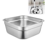 Grand bol à vaisselle multifonction en acier inoxydable pour la cuisine, récipient carré pour le lavage des légumes, casserole de qualité pour la maison