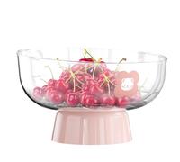 Grand bol décoratif, bol à fruits avec piédestal | Pièce maîtresse esthétique en matériau anti-rayures Grand fruit Porte-collations pour bonbons avec piédestal de vidange jante