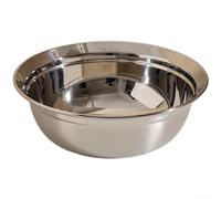 Grand bol mélangeur en acier inoxydable 316 pour la cuisson et la cuisson, profond avec bord verseur, passe au lave-vaisselle, résistant à la chaleur, 4,43 litres, argenté (22 cm)