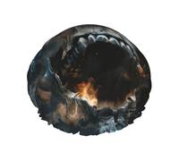 Grand bonnet de douche avec imprimé tête de mort et fantôme d'horreur, double couche de protection des cheveux pour soins du visage, enveloppement de cheveux réutilisable