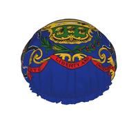 Grand bonnet de douche imperméable pour femme avec imprimé drapeau de l'État de Pennsylvanie pour cheveux longs, bande élastique lavable