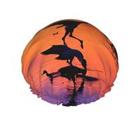 Grand bonnet de douche imprimé canards sauvages chasseurs, bande élastique, double couche étanche, pour homme et femme