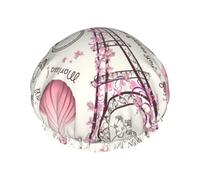 Grand bonnet de douche imprimé Dog And Paris Towe avec bande élastique, double couche imperméable pour le bain, pour femmes, hommes, enfants