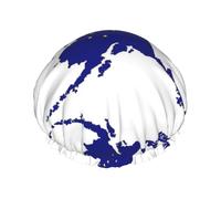 Grand bonnet de douche imprimé drapeau de l'Alaska, double couche de protection des cheveux pour soins du visage, enveloppement de cheveux réutilisable