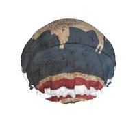Grand bonnet de douche imprimé drapeau de l'État du Wyoming, double couche de protection des cheveux pour soins du visage, enveloppement de cheveux réutilisable