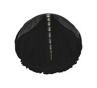 Grand bonnet de douche imprimé libellule noire, bonnet de cheveux avec bande élastique, double couche imperméable pour le bain, pour homme et femme
