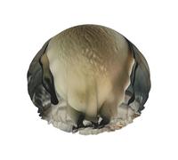 Grand bonnet de douche imprimé pingouin, bonnet de cheveux avec bande élastique, double couche imperméable, pour homme et femme