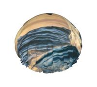 Grand bonnet de douche réutilisable bleu requin pour homme - Séchage rapide - Pour cheveux longs et courts