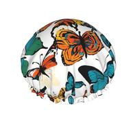 Grand bonnet de douche réutilisable en forme de papillon coloré pour homme, séchage rapide, soins des cheveux, longs et courts pour enfants