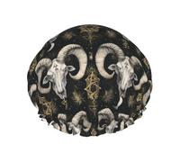 Grand bonnet de douche réutilisable pour femme - Bonnet de douche double couche avec doublure en PEVA et corde élastique