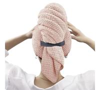 Grand bonnet de Sauna en Fiber super fine et chapeau à séchage rapide for dormir, foulard Anti-frisottis, serviette polaire douce for sécher les cheveux(Pink)