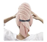 Grand bonnet de Sauna en Fiber super fine et chapeau à séchage rapide for dormir, foulard Anti-frisottis, serviette polaire douce for sécher les cheveux Pour Femme(Pink)
