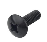 Grand boulon rond à tête de champignon M3 .5 M4 M5 M6, vis en acier au carbone plaqué noir, longueur: 12mm-16mm, 10 pièces(12mm x10pcs,M4)